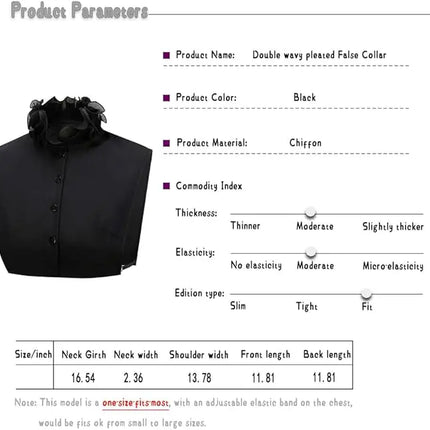 Fancydresswale False Collar Detachable Half Shirt Blouse Fake Sleeves Wrist Cuffs Set Elegant Design for Women Girls -Black Fancydresswale