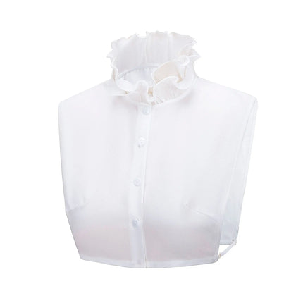 Fancydresswale False Collar Detachable Half Shirt Blouse Fake Sleeves Wrist Cuffs Set Elegant Design for Women Girls -White Fancydresswale