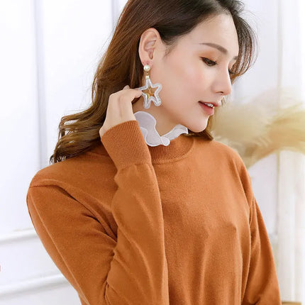 Fancydresswale False Collar Detachable Half Shirt Blouse Fake Sleeves Wrist Cuffs Set Elegant Design for Women Girls -White Fancydresswale