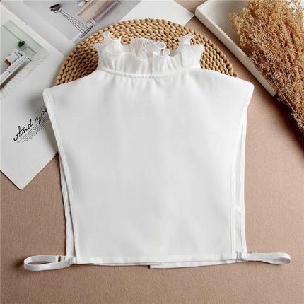Fancydresswale False Collar Detachable Half Shirt Blouse Fake Sleeves Wrist Cuffs Set Elegant Design for Women Girls -White Fancydresswale