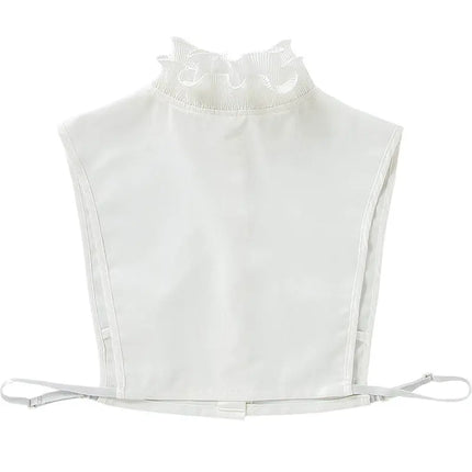 Fancydresswale False Collar Detachable Half Shirt Blouse Fake Sleeves Wrist Cuffs Set Elegant Design for Women Girls -White Fancydresswale