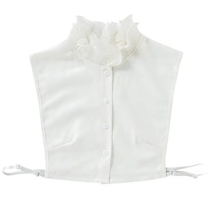 Fancydresswale False Collar Detachable Half Shirt Blouse Fake Sleeves Wrist Cuffs Set Elegant Design for Women Girls -White Fancydresswale