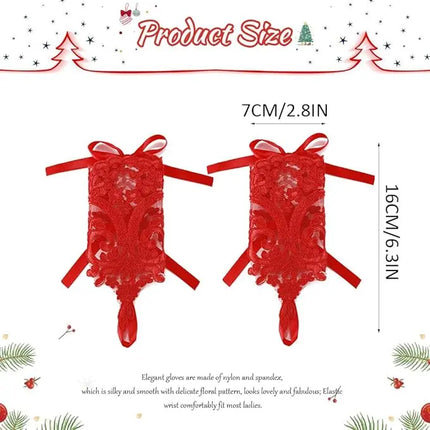 Fancydresswale Fingerless Floral Lace Gloves – Bridal & Party Accessory in Red, White, Black & Silver fancydresswale.com