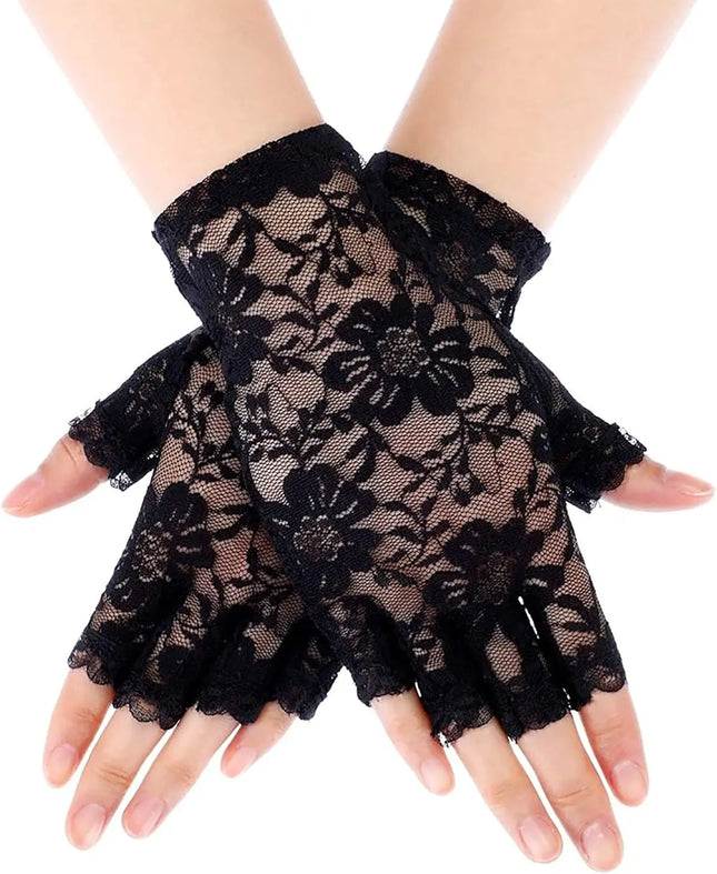 Fancydresswale Floral Lace Fingerless Gloves for Girls & Women – Fancy Dress & Party Accessory fancydresswale.com