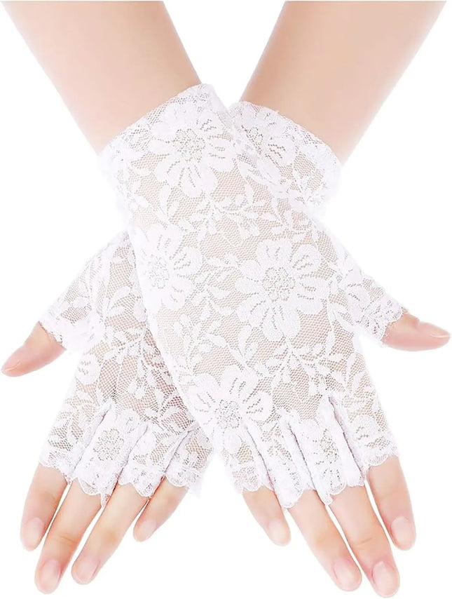Fancydresswale Floral Lace Fingerless Gloves for Girls & Women – Fancy Dress & Party Accessory fancydresswale.com