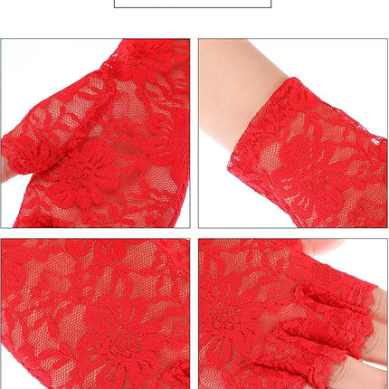Fancydresswale Floral Lace Fingerless Gloves for Girls & Women – Fancy Dress & Party Accessory fancydresswale.com