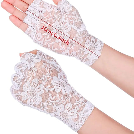 Fancydresswale Floral Lace Fingerless Gloves for Girls & Women – Fancy Dress & Party Accessory fancydresswale.com