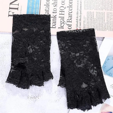 Fancydresswale Floral Lace Fingerless Gloves for Girls & Women – Fancy Dress & Party Accessory fancydresswale.com