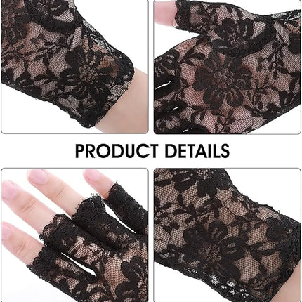 Fancydresswale Floral Lace Fingerless Gloves for Girls & Women – Fancy Dress & Party Accessory fancydresswale.com