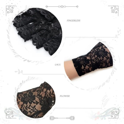 Fancydresswale Floral Lace Fingerless Gloves for Girls & Women – Fancy Dress & Party Accessory fancydresswale.com