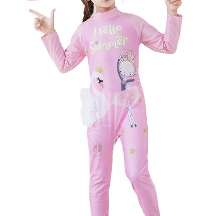Fancydresswale Girls Full body Protect Swimwear Princess swimsuit- Hello Summer fancydresswale.com