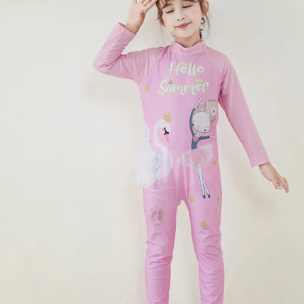 Fancydresswale Girls Full body Protect Swimwear Princess swimsuit- Hello Summer fancydresswale.com