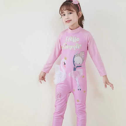 Fancydresswale Girls Full body Protect Swimwear Princess swimsuit- Hello Summer fancydresswale.com