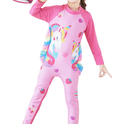 Fancydresswale Girls Full body Protect Swimwear Princess swimsuit- Unicorn Straberry fancydresswale.com
