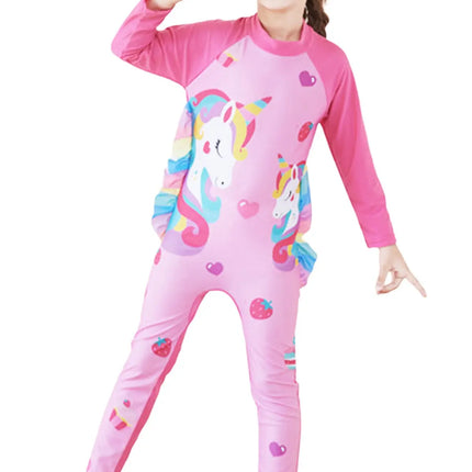 Fancydresswale Girls Full body Protect Swimwear Princess swimsuit- Unicorn Straberry fancydresswale.com
