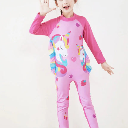 Fancydresswale Girls Full body Protect Swimwear Princess swimsuit- Unicorn Straberry fancydresswale.com