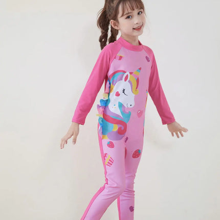 Fancydresswale Girls Full body Protect Swimwear Princess swimsuit- Unicorn Straberry fancydresswale.com
