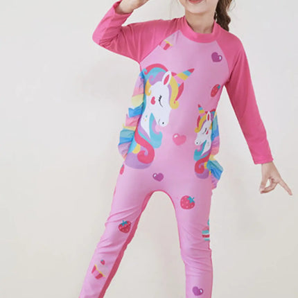 Fancydresswale Girls Full body Protect Swimwear Princess swimsuit- Unicorn Straberry fancydresswale.com