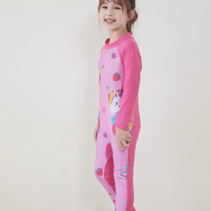 Fancydresswale Girls Full body Protect Swimwear Princess swimsuit- Unicorn Straberry fancydresswale.com