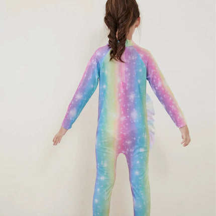 Fancydresswale Girls Full body cover Swimming costume- Unicorn Rainbow fancydresswale.com