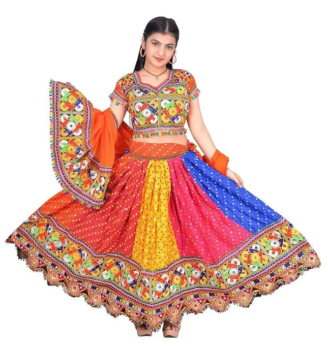 Fancydresswale Gujarati Girl Garba Dress for Girls – Ready-Made Lehenga Choli for Navratri fancydresswale.com