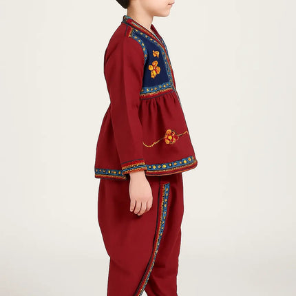 Fancydresswale Gujrati boy dress for boys, Garba dance dress, Maroon Fancydresswale