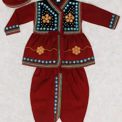 Fancydresswale Gujrati boy dress for boys, Garba dance dress, Maroon Fancydresswale