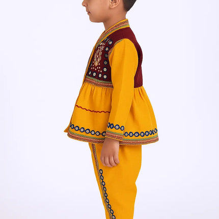 Fancydresswale Gujrati boy dress for boys, Garba dance dress, Yellow Fancydresswale