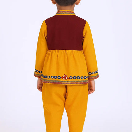 Fancydresswale Gujrati boy dress for boys, Garba dance dress, Yellow Fancydresswale