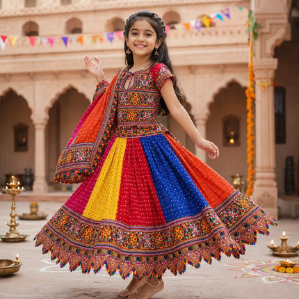 Fancydresswale Gujrati lehenga choli for Navrata readymade garba dance dress- Full size fancydresswale.com