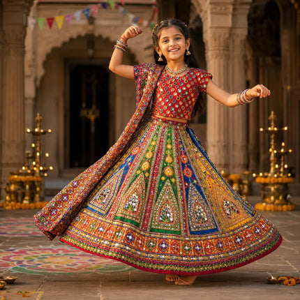 Fancydresswale Gujrati lehenga choli for Navrata readymade garba dance dress- Full size fancydresswale.com
