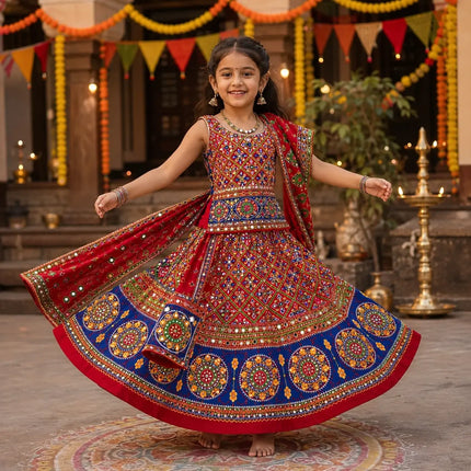 Fancydresswale Gujrati lehenga choli for Navrata readymade garba dance dress- Full size fancydresswale.com