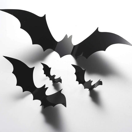 Fancydresswale Halloween 3D Bats Wall Decorations, Halloween Indoor Goth Room Home Decor Ornaments Batman Birthday Party Supplies Vintage Wall Decal Wall Sticker, 3 Sizes (Style-1-60 Pcs) Fancydresswale
