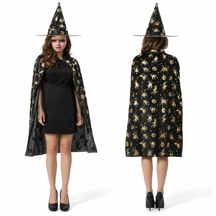 Fancydresswale Halloween Cloak Cape Unisex Adult Role Play Dress up Costume- Black Fancydresswale