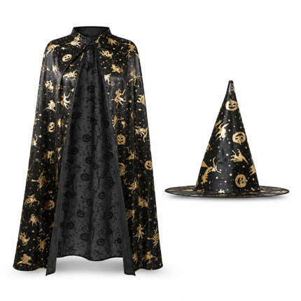 Fancydresswale Halloween Cloak Cape Unisex Adult Role Play Dress up Costume- Black Fancydresswale