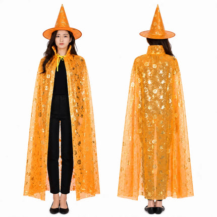 Fancydresswale Halloween Cloak Cape Unisex Adult Role Play Dress up Costume- Orange Fancydresswale