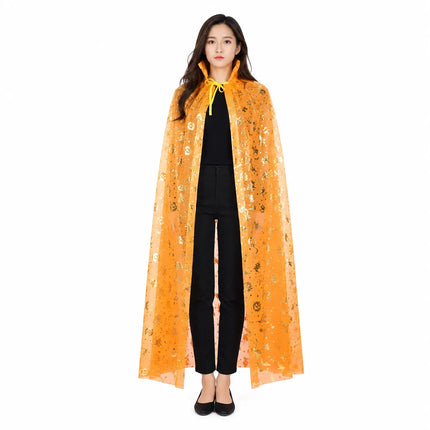 Fancydresswale Halloween Cloak Cape Unisex Adult Role Play Dress up Costume- Orange Fancydresswale