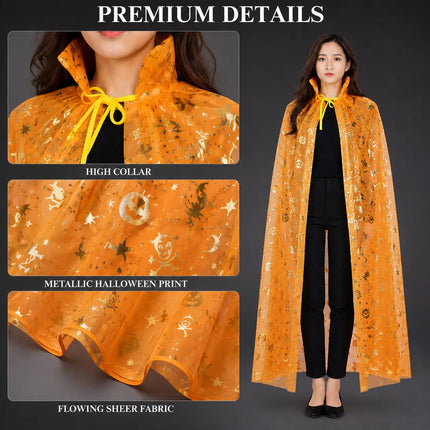 Fancydresswale Halloween Cloak Cape Unisex Adult Role Play Dress up Costume- Orange Fancydresswale