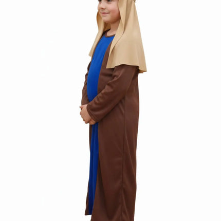 Fancydresswale Joseph Costume – Brown Robe with Blue Panel & Headpiece | Christmas Play & School Function Outfit Fancydresswale