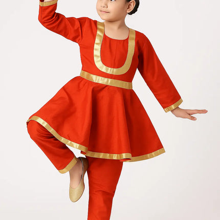 Fancydresswale Kathak dance dress for girls Anarkali Indian classical dance dress for girls fancydresswale.com