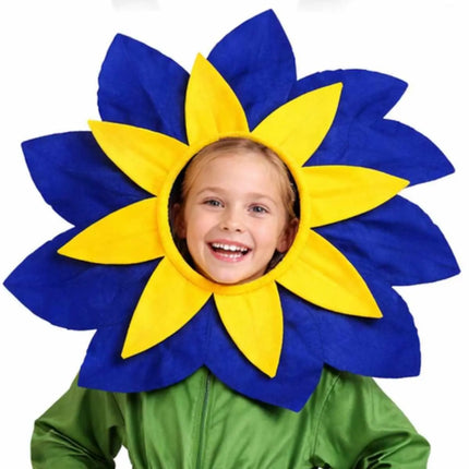 Fancydresswale Kids Blue & Yellow Flower Cutout Headgear for Fancy Dress, School Dance & Theme Performances (Free Size) fancydresswale.com