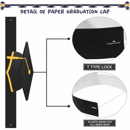 Fancydresswale Kids Paper Graduation Cap – Pack of 10 | Printed Tassel Convocation Hats for School Functions & Photoshoot (Red / Blue / Black) fancydresswale.com