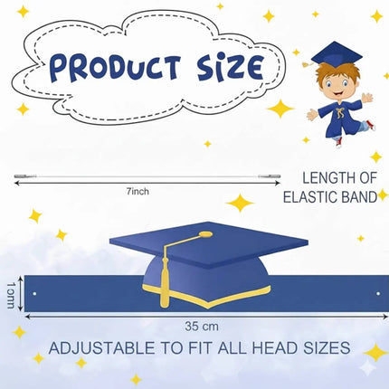 Fancydresswale Kids Paper Graduation Cap – Pack of 10 | Printed Tassel Convocation Hats for School Functions & Photoshoot (Red / Blue / Black) fancydresswale.com