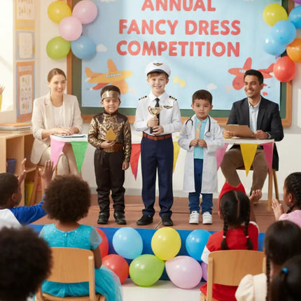 Fancydresswale Kids Pilot Fancy Dress Costume for Boys | Airline Captain Uniform with Cap, Shirt, Tie & Pants | Ages 2–8 Years fancydresswale.com