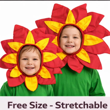 Fancydresswale Kids Red & Yellow Flower Cutout Headgear for Fancy Dress, School Dance & Theme Performances fancydresswale.com