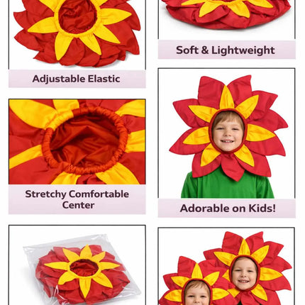 Fancydresswale Kids Red & Yellow Flower Cutout Headgear for Fancy Dress, School Dance & Theme Performances fancydresswale.com