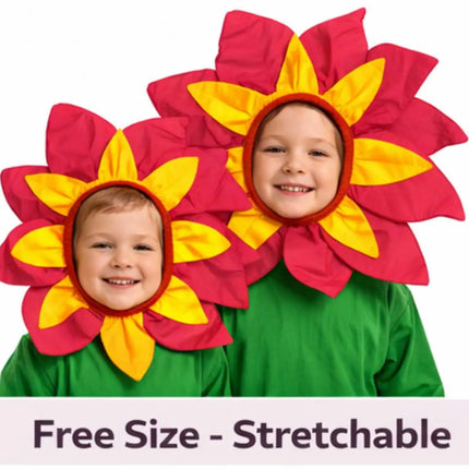 Fancydresswale Kids Red & Yellow Flower Cutout Headgear for Fancy Dress, School Functions & Theme Performances fancydresswale.com