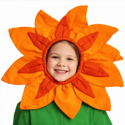 Fancydresswale Kids Sunflower Fancy Dress Costume | Flower Cutout and Green Jumpsuit for School Functions & Fancy Dress Competitions fancydresswale.com