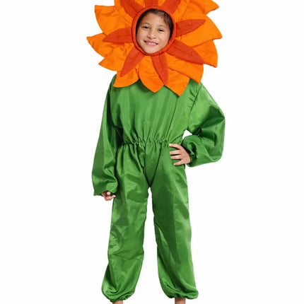Fancydresswale Kids Sunflower Fancy Dress Costume | Flower Cutout and Green Jumpsuit for School Functions & Fancy Dress Competitions fancydresswale.com
