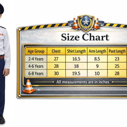 Fancydresswale Kids Traffic Police Fancy Dress Costume for Boys | White Shirt Uniform with Cap, Belt & Pants | Ages 2–8 Years fancydresswale.com